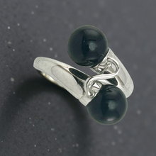 Load image into Gallery viewer, Solid Silver .925 Twin Black Onyx Cocktail Ring