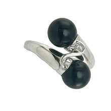 Load image into Gallery viewer, Solid Silver .925 Twin Black Onyx Cocktail Ring