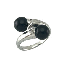 Load image into Gallery viewer, Solid Silver .925 Twin Black Onyx Cocktail Ring