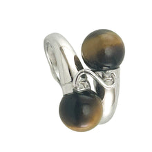 Load image into Gallery viewer, Solid Silver .925 Twin Tiger-Eye Cocktail Ring