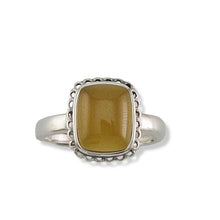 Load image into Gallery viewer, Hand Crafted Sterling Silver Yellow Agate Solitaire Ring