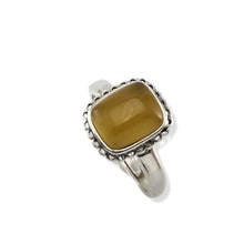 Load image into Gallery viewer, Hand Crafted Sterling Silver Yellow Agate Solitaire Ring