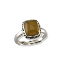 Load image into Gallery viewer, Hand Crafted Sterling Silver Yellow Agate Solitaire Ring