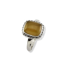 Load image into Gallery viewer, Hand Crafted Sterling Silver Yellow Agate Solitaire Ring