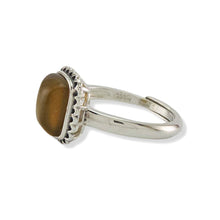 Load image into Gallery viewer, Hand Crafted Sterling Silver Yellow Agate Solitaire Ring