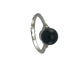 Load image into Gallery viewer, Sterling Silver Black Onyx &amp; CZ Accent Ring