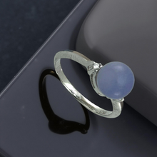 Load image into Gallery viewer, Sterling Silver Lavender Jade &amp; CZ Accent Ring