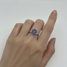 Load image into Gallery viewer, Sterling Silver Lavender Jade &amp; CZ Accent Ring