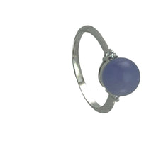 Load image into Gallery viewer, Sterling Silver Lavender Jade &amp; CZ Accent Ring