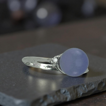 Load image into Gallery viewer, Sterling Silver Lavender Jade &amp; CZ Accent Ring