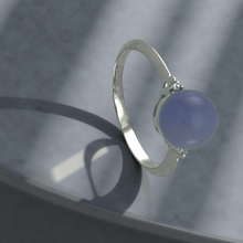 Load image into Gallery viewer, Sterling Silver Lavender Jade &amp; CZ Accent Ring