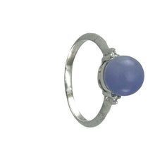 Load image into Gallery viewer, Sterling Silver Lavender Jade &amp; CZ Accent Ring