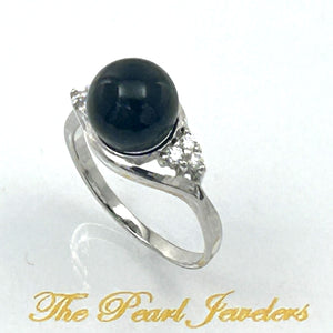 9310211 SOLID STERLING SILVER RING FEATURING GENUINE BLACK ONYX C.Z. ACCENTS