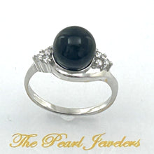 Load image into Gallery viewer, 9310211 SOLID STERLING SILVER RING FEATURING GENUINE BLACK ONYX C.Z. ACCENTS