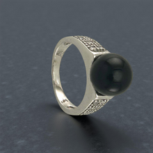 Load image into Gallery viewer, Sterling Silver Black Onyx &amp; CZ Ring