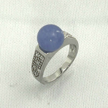 Load image into Gallery viewer, Sterling Silver Lavender Jade &amp; CZ Ring