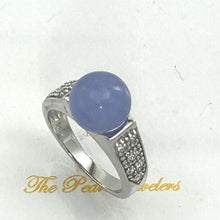 Load image into Gallery viewer, Sterling Silver Lavender Jade &amp; CZ Ring