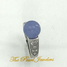 Load image into Gallery viewer, Sterling Silver Lavender Jade &amp; CZ Ring