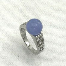 Load image into Gallery viewer, Sterling Silver Lavender Jade &amp; CZ Ring