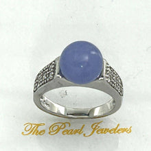 Load image into Gallery viewer, Sterling Silver Lavender Jade &amp; CZ Ring