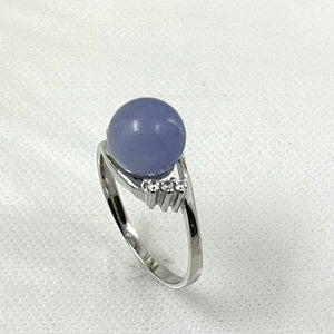 9312262 Solid Sterling Silver 925 Lavender Jade Cubic Zirconia Cocktail Rings