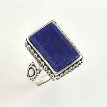 Load image into Gallery viewer, Sterling Silver Lapis Lazuli Solitaire Ring