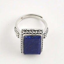 Load image into Gallery viewer, Sterling Silver Lapis Lazuli Solitaire Ring