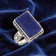 Load image into Gallery viewer, Sterling Silver Lapis Lazuli Solitaire Ring