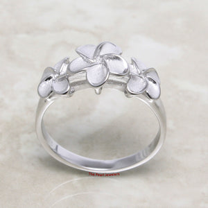 9330050-Silver-.925-Tradition-Hawaiian-Triple-Plumeria-Design-Rings