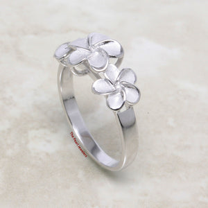 9330050-Silver-.925-Tradition-Hawaiian-Triple-Plumeria-Design-Rings