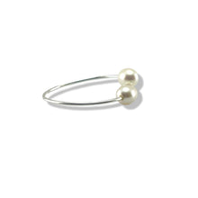 Load image into Gallery viewer, Solid Sterling Silver .925 Twin White Freshwater Pearl Cocktail Ring