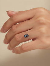 Load image into Gallery viewer, Solid Sterling Silver .925 Twin Black Freshwater Pearl Cocktail Ring