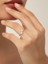 Load image into Gallery viewer, Solid Sterling Silver .925 Twin Pink Freshwater Pearl Cocktail Ring