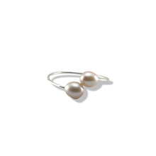 Load image into Gallery viewer, Solid Sterling Silver .925 Twin Pink Freshwater Pearl Cocktail Ring
