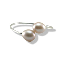 Load image into Gallery viewer, Solid Sterling Silver .925 Twin Pink Freshwater Pearl Cocktail Ring