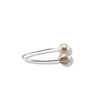 Load image into Gallery viewer, Solid Sterling Silver .925 Twin Pink Freshwater Pearl Cocktail Ring