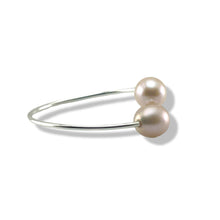 Load image into Gallery viewer, Solid Sterling Silver .925 Twin Pink Freshwater Pearl Cocktail Ring