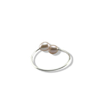 Load image into Gallery viewer, Solid Sterling Silver .925 Twin Pink Freshwater Pearl Cocktail Ring