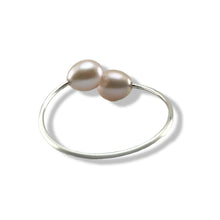 Load image into Gallery viewer, Solid Sterling Silver .925 Twin Pink Freshwater Pearl Cocktail Ring