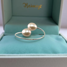 Load image into Gallery viewer, Solid Sterling Silver .925 Twin Pink Freshwater Pearl Cocktail Ring