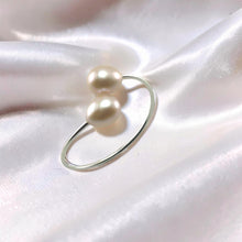 Load image into Gallery viewer, Solid Sterling Silver .925 Twin Pink Freshwater Pearl Cocktail Ring