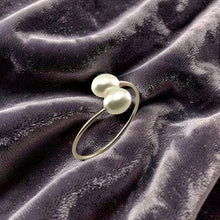 Load image into Gallery viewer, Gold-Filled Freshwater Pearl Twin White Bypass Ring