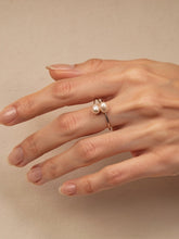 Load image into Gallery viewer, Gold-Filled Freshwater Pearl Twin Pink Bypass Ring
