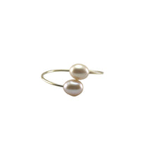 Load image into Gallery viewer, Gold-Filled Freshwater Pearl Twin Pink Bypass Ring