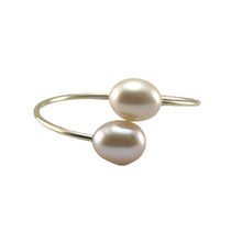 Load image into Gallery viewer, Gold-Filled Freshwater Pearl Twin Pink Bypass Ring