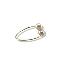 Load image into Gallery viewer, Gold-Filled Freshwater Pearl Twin Pink Bypass Ring