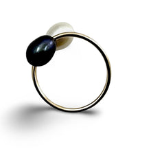 Load image into Gallery viewer, Gold-Filled Freshwater Pearl Two-Stone Bypass Ring