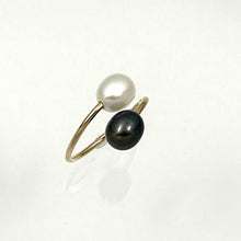 Load image into Gallery viewer, 9330273 FRESHWATER PEARL TWO STONE BYPASS RING