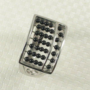 Sterling Silver Black Onyx Abacus Ring