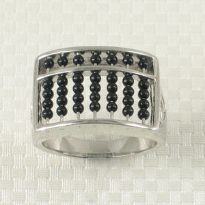 Sterling Silver Black Onyx Abacus Ring